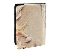 Wykjtwo Sable De Mer avec Étoile De Mer, Porte-Passeport Portefeuille de Voyage en Cuir PU Étui pour Passeport Couvre-Passeport 6,5 po