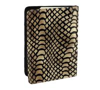Wykjtwo Safari Africain Noir Or Python Peau Animale Sépia, Porte-Passeport Portefeuille de Voyage en Cuir PU Étui pour Passeport Couvre-Passeport 6,5 po