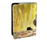 Wykjtwo Schnauzer Nain Animaux de Compagnie Chiens Noirs, Porte-Passeport Portefeuille de Voyage en Cuir PU Étui pour Passeport Couvre-Passeport 6,5 po
