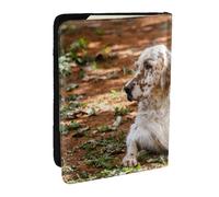 Wykjtwo Setter Anglais Automne Animaux Chiens Anglais, Porte-Passeport Portefeuille de Voyage en Cuir PU Étui pour Passeport Couvre-Passeport 6,5 po