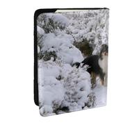 Wykjtwo Sheltie d'hiver Fond d'écran, Porte-Passeport Portefeuille de Voyage en Cuir PU Étui pour Passeport Couvre-Passeport 6,5 po