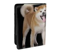 Wykjtwo Shiba InuAkita Inu, Porte-Passeport Portefeuille de Voyage en Cuir PU Étui pour Passeport Couvre-Passeport 6,5 po