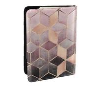 Wykjtwo Style Nordique, Motif géométrique Rose Rose, Or, Porte-Passeport Portefeuille de Voyage en Cuir PU Étui pour Passeport Couvre-Passeport 6,5 po