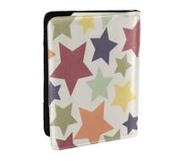 Wykjtwo Surface colorée étoile, Porte-Passeport Portefeuille de Voyage en Cuir PU Étui pour Passeport Couvre-Passeport 6,5 po