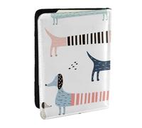 Wykjtwo Teckel Bleu Marine Mignon, Porte-Passeport Portefeuille de Voyage en Cuir PU Étui pour Passeport Couvre-Passeport 6,5 po