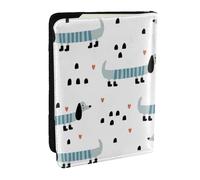 Wykjtwo Teckel Mignon, Porte-Passeport Portefeuille de Voyage en Cuir PU Étui pour Passeport Couvre-Passeport 6,5 po