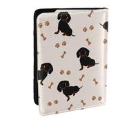 Wykjtwo Teckel Mignon, Porte-Passeport Portefeuille de Voyage en Cuir PU Étui pour Passeport Couvre-Passeport 6,5 po