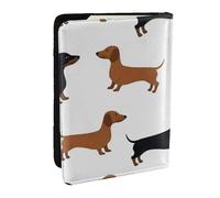 Wykjtwo Teckel Weiner Chiens de Compagnie imprimés, Porte-Passeport Portefeuille de Voyage en Cuir PU Étui pour Passeport Couvre-Passeport 6,5 po