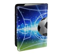 Wykjtwo Terrain De Football À Paillettes De Ballon De Football, Porte-Passeport Portefeuille de Voyage en Cuir PU Étui pour Passeport Couvre-Passeport 6,5 po