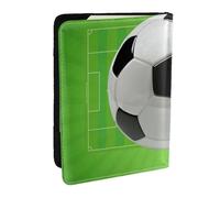 Wykjtwo Terrain de Football, Porte-Passeport Portefeuille de Voyage en Cuir PU Étui pour Passeport Couvre-Passeport 6,5 po