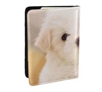 Wykjtwo Terrier Blanc des Highlands de l'Ouest, Porte-Passeport Portefeuille de Voyage en Cuir PU Étui pour Passeport Couvre-Passeport 6,5 po