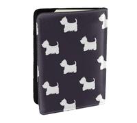 Wykjtwo Terrier des Highlands de l'Ouest, Porte-Passeport Portefeuille de Voyage en Cuir PU Étui pour Passeport Couvre-Passeport 6,5 po