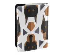 Wykjtwo Tête de Doberman à Motif Polygonal, Porte-Passeport Portefeuille de Voyage en Cuir PU Étui pour Passeport Couvre-Passeport 6,5 po