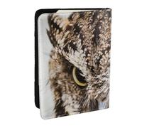 Wykjtwo Tête de Hibou, Porte-Passeport Portefeuille de Voyage en Cuir PU Étui pour Passeport Couvre-Passeport 6,5 po