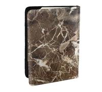 Wykjtwo Texture De Marbre Brun Foncé Luxe, Porte-Passeport Portefeuille de Voyage en Cuir PU Étui pour Passeport Couvre-Passeport 6,5 po