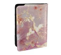 Wykjtwo Texture de marbre Rose, Porte-Passeport Portefeuille de Voyage en Cuir PU Étui pour Passeport Couvre-Passeport 6,5 po