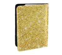 Wykjtwo Texture De Paillettes d'or, Porte-Passeport Portefeuille de Voyage en Cuir PU Étui pour Passeport Couvre-Passeport 6,5 po