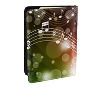 Wykjtwo Thème Musical Note de Musique, Porte-Passeport Portefeuille de Voyage en Cuir PU Étui pour Passeport Couvre-Passeport 6,5 po