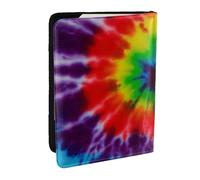Wykjtwo Tie Dye Arc-en-Ciel coloré, Porte-Passeport Portefeuille de Voyage en Cuir PU Étui pour Passeport Couvre-Passeport 6,5 po
