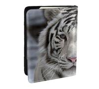 Wykjtwo Tigre Blanc d'hiver, Porte-Passeport Portefeuille de Voyage en Cuir PU Étui pour Passeport Couvre-Passeport 6,5 po