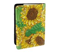 Wykjtwo Tournesol, Porte-Passeport Portefeuille de Voyage en Cuir PU Étui pour Passeport Couvre-Passeport 6,5 po