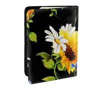 Wykjtwo Tournesols Camomille Imprimé, Porte-Passeport Portefeuille de Voyage en Cuir PU Étui pour Passeport Couvre-Passeport 6,5 po