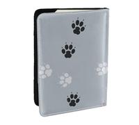 Wykjtwo Traces d'empreintes de Pattes Cate, Porte-Passeport Portefeuille de Voyage en Cuir PU Étui pour Passeport Couvre-Passeport 6,5 po