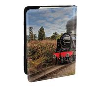 Wykjtwo Train à Vapeur, Porte-Passeport Portefeuille de Voyage en Cuir PU Étui pour Passeport Couvre-Passeport 6,5 po