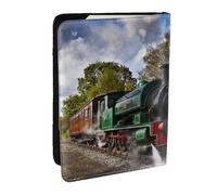 Wykjtwo Train à Vapeur, Porte-Passeport Portefeuille de Voyage en Cuir PU Étui pour Passeport Couvre-Passeport 6,5 po