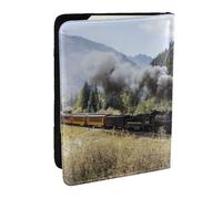 Wykjtwo Train Locomotive à Vapeur, Porte-Passeport Portefeuille de Voyage en Cuir PU Étui pour Passeport Couvre-Passeport 6,5 po