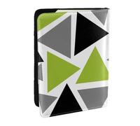 Wykjtwo Triangles Aléatoires Vert Lime Gris Noir sur Blanc, Porte-Passeport Portefeuille de Voyage en Cuir PU Étui pour Passeport Couvre-Passeport 6,5 po