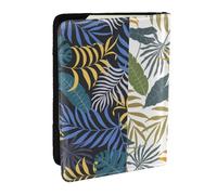 Wykjtwo Trois Feuilles Tropicales, Porte-Passeport Portefeuille de Voyage en Cuir PU Étui pour Passeport Couvre-Passeport 6,5 po