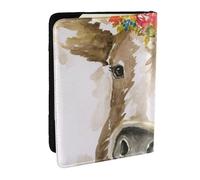 Wykjtwo Vache Aquarelle Mignonne, Porte-Passeport Portefeuille de Voyage en Cuir PU Étui pour Passeport Couvre-Passeport 6,5 po