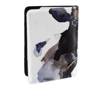 Wykjtwo Vache avec Une Fleur de Marguerite, Porte-Passeport Portefeuille de Voyage en Cuir PU Étui pour Passeport Couvre-Passeport 6,5 po