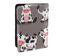 Wykjtwo Vache de Dessin animé Mignon imprimé, Porte-Passeport Portefeuille de Voyage en Cuir PU Étui pour Passeport Couvre-Passeport 6,5 po