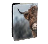 Wykjtwo Vache des Highlands Faune écossaise, Porte-Passeport Portefeuille de Voyage en Cuir PU Étui pour Passeport Couvre-Passeport 6,5 po