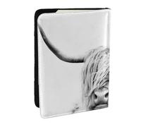 Wykjtwo Vache des Highlands, Porte-Passeport Portefeuille de Voyage en Cuir PU Étui pour Passeport Couvre-Passeport 6,5 po
