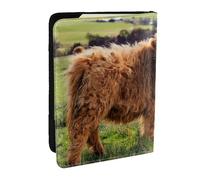 Wykjtwo Vache drôle des Highlands, Porte-Passeport Portefeuille de Voyage en Cuir PU Étui pour Passeport Couvre-Passeport 6,5 po