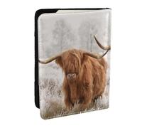 Wykjtwo Vache écossaise, Porte-Passeport Portefeuille de Voyage en Cuir PU Étui pour Passeport Couvre-Passeport 6,5 po