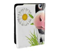Wykjtwo Vache Mignonne, Porte-Passeport Portefeuille de Voyage en Cuir PU Étui pour Passeport Couvre-Passeport 6,5 po