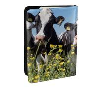 Wykjtwo Vaches Blanches Noires, Porte-Passeport Portefeuille de Voyage en Cuir PU Étui pour Passeport Couvre-Passeport 6,5 po
