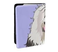 Wykjtwo Vieux Chien de Berger Anglais, Porte-Passeport Portefeuille de Voyage en Cuir PU Étui pour Passeport Couvre-Passeport 6,5 po
