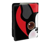 Wykjtwo Visage du Boston Terrier, Porte-Passeport Portefeuille de Voyage en Cuir PU Étui pour Passeport Couvre-Passeport 6,5 po