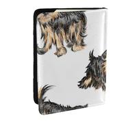Wykjtwo Yorkshire Terrier, Porte-Passeport Portefeuille de Voyage en Cuir PU Étui pour Passeport Couvre-Passeport 6,5 po