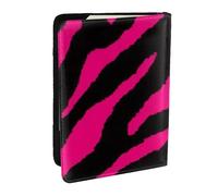 Wykjtwo Zèbre Noir Rose, Porte-Passeport Portefeuille de Voyage en Cuir PU Étui pour Passeport Couvre-Passeport 6,5 po