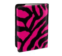 Wykjtwo Zèbre Tigre Léopard Rose, Porte-Passeport Portefeuille de Voyage en Cuir PU Étui pour Passeport Couvre-Passeport 6,5 po