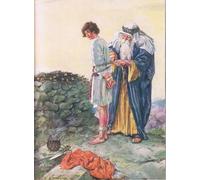 WYKUJMYTO Art Murale Classique Art Imprimé Image Isaac va-t-il mourir Illustration tirée de la Bible Virtue Publishing par Charles Edmund Brock Pour la Décoration du Salon 60x90cm