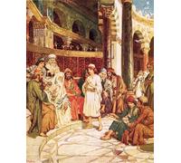 WYKUJMYTO Art Murale Classique Art Imprimé Image Le Christ parlant avec les docteurs dans le temple de Jérusalem par William Brassey Hole Pour la Décoration du Salon 60x90cm