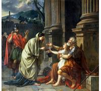 WYKUJMYTO Célèbre Art Mural Classique Murale Tableaux Toile Bélisaire implorant l'aumône par Jacques Louis David Vintage Impressions sur Toile Pour la Décoration Murale 60x90cm