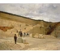 WYKUJMYTO Célèbre Art Mural Classique Murale Tableaux Toile Carrière de Monsieur Pascals près de Nanterre par Jean Charles Cazin Vintage Impressions sur Toile Pour la Décoration Murale 60x90cm
